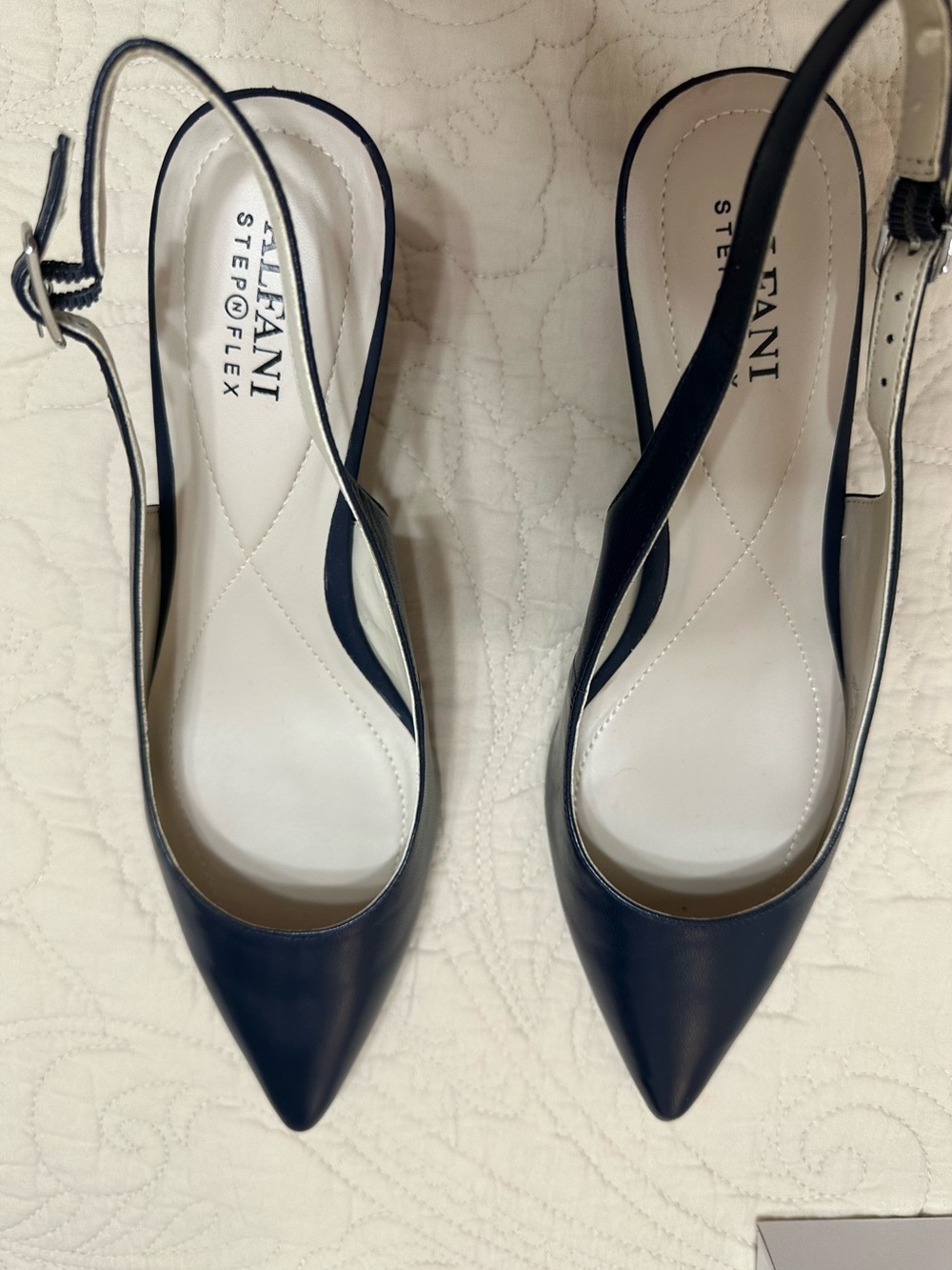 Alfani Navy Leather Slingback Heels
